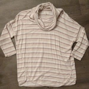 Lou & Grey Striped Cowl Neck Shirt - Small